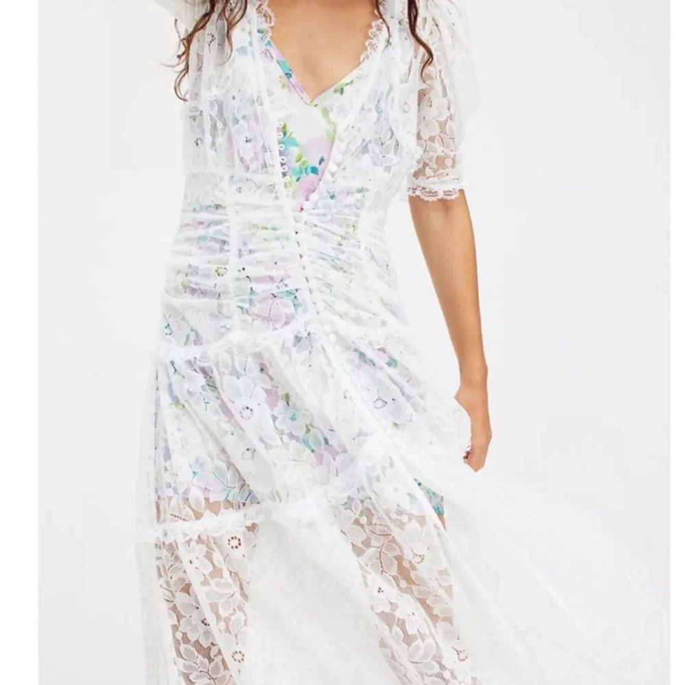NWT Free People For Love & Lemons Lorette Lace Midi Dress - Picture 2 of 11